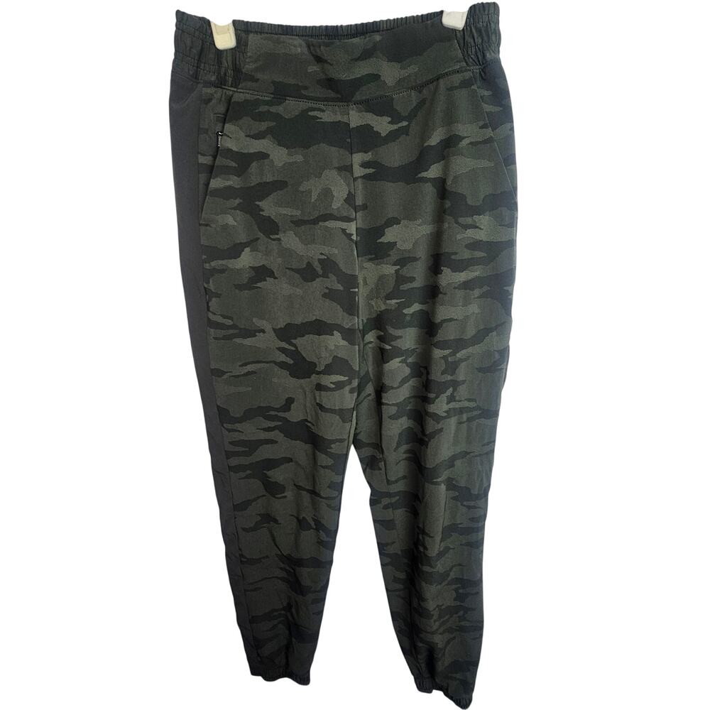 Athleta Womens Green Camo Brooklyn Textured Lined Joggers Size 2 Active Stretch
